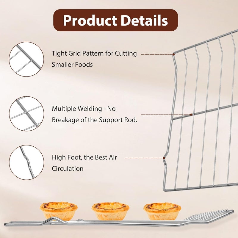Cooouds 𝑼𝒑𝒈𝒓𝒂𝒅𝒆𝒅 304 Stainless Steel DG75-01001C DG75-01001D Oven Rack Repalcement for Samsung Oven Accessories. DG75-01001C Oven Rack for Samsung NE63A6511SS NX60A6511SS NE59T4311SS.(2 Pack) - Image 3